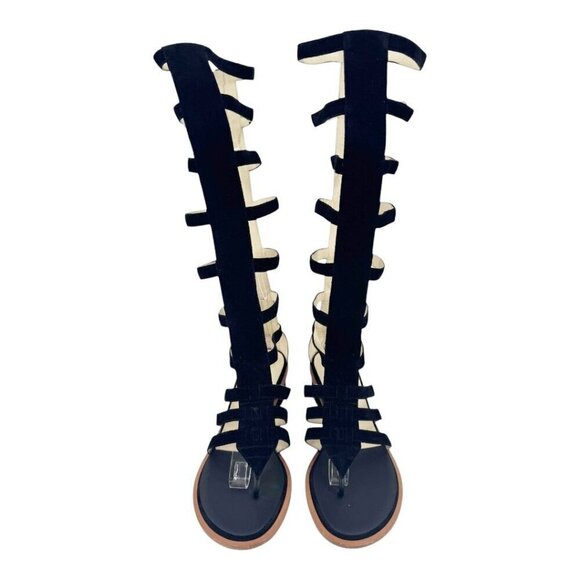 Chanel Suede High Knee Gladiator Sandals 2015 Karl Lagerfeld Collection - Picture 4 of 8